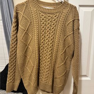 Pink Martini Camel Ribbed Knit Sweater